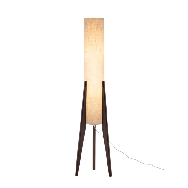 Lampadaire Mayan bois couleur acajou, design chaleureux avec teinte foncée 2